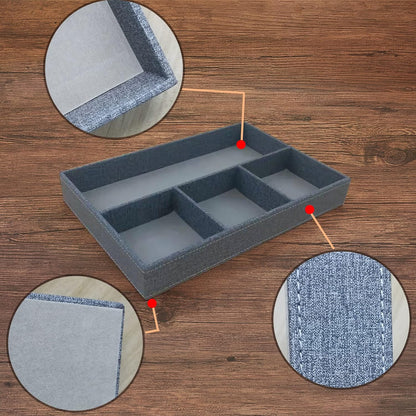 Desktop Glove Box, Nightstand or Dresser Organizer, Valet Tray, Entry Table Organizer, Dresser Storage Box,PU Leather Drawer Storage Decorative Trays.