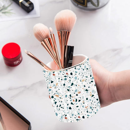 Pencil Holder for Desk Organizer,Ceramic Writing Utensil Storage Organizer Aesthetic Floral Pattern Pen Holder Pen Cup Makeup Brush Holder Creative Gift for Desktop Supplies,School Life Blue