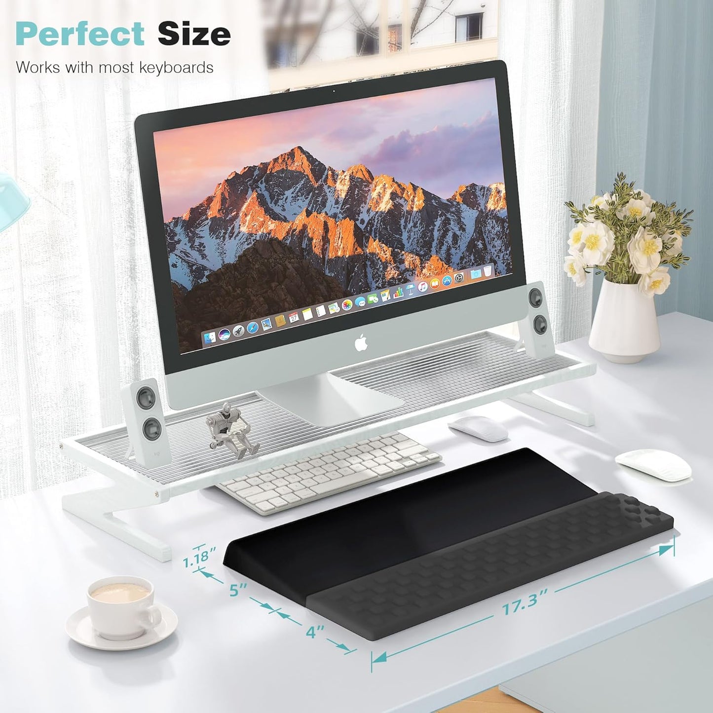 Ospelelf Keyboard Wrist Rest, Comfortable Ergonomic Keyboard Stand Riser Holder for Office Home