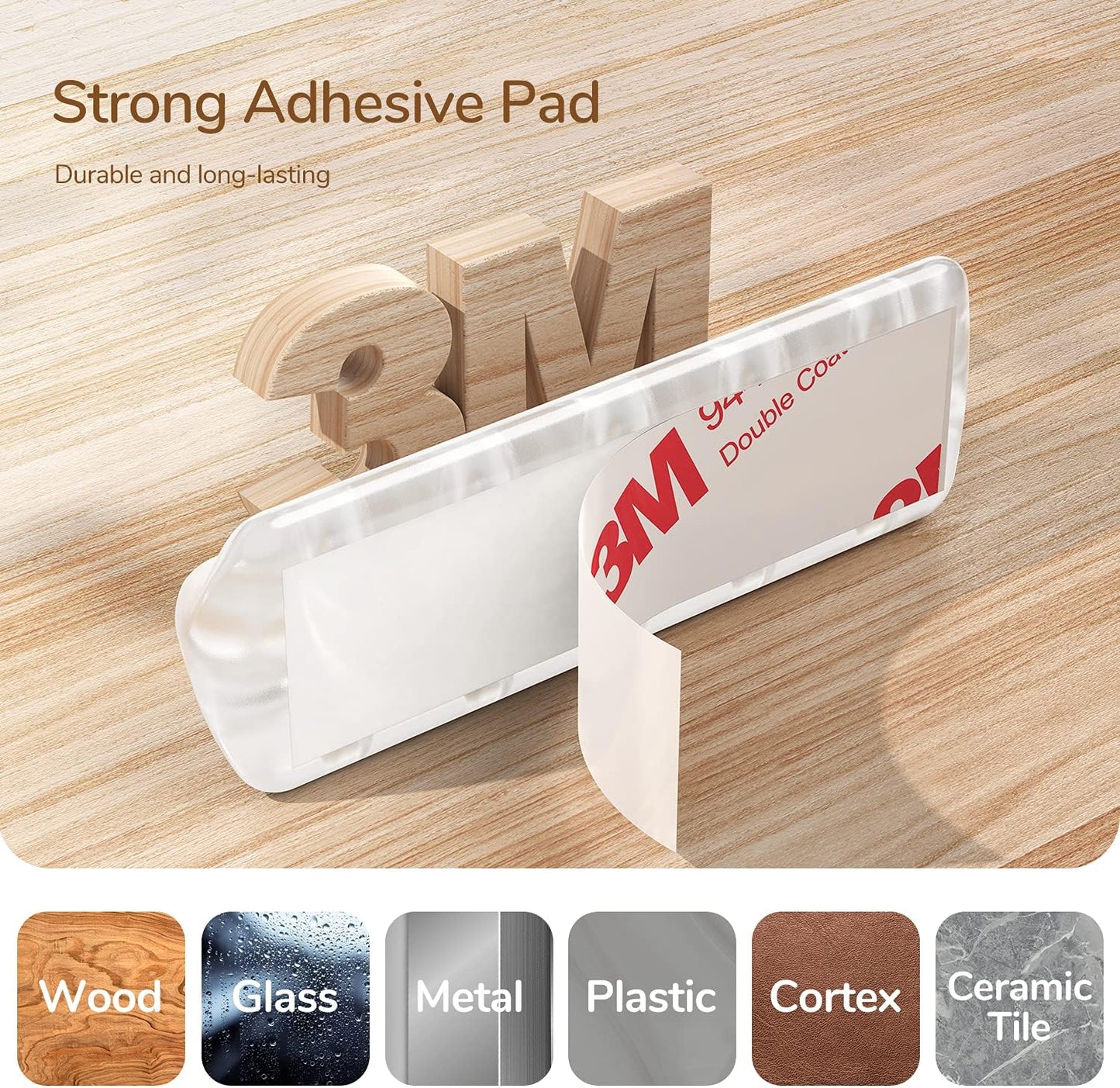 Syncwire Clear Cable Clips - Cord Holders - Self Adhesive Cable Management Organizer - Home, Office, Cubicle, Car, Nightstand, Desk Accessories - Gift Ideas Men, Women, Dad, Mom (5 Packs/15 Slots)