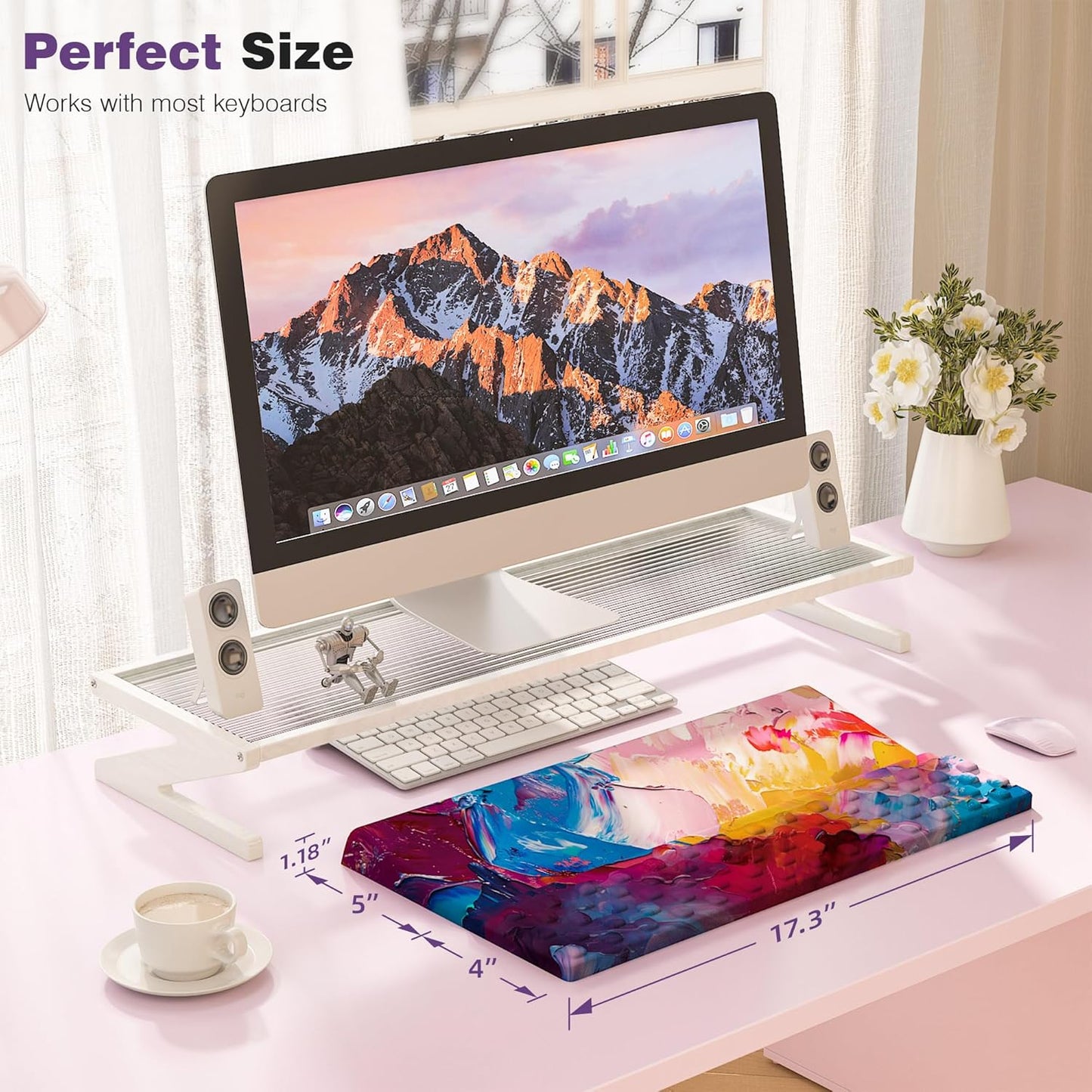 Ospelelf Keyboard Wrist Rest, Comfortable Ergonomic Keyboard Stand Riser Holder for Office Home
