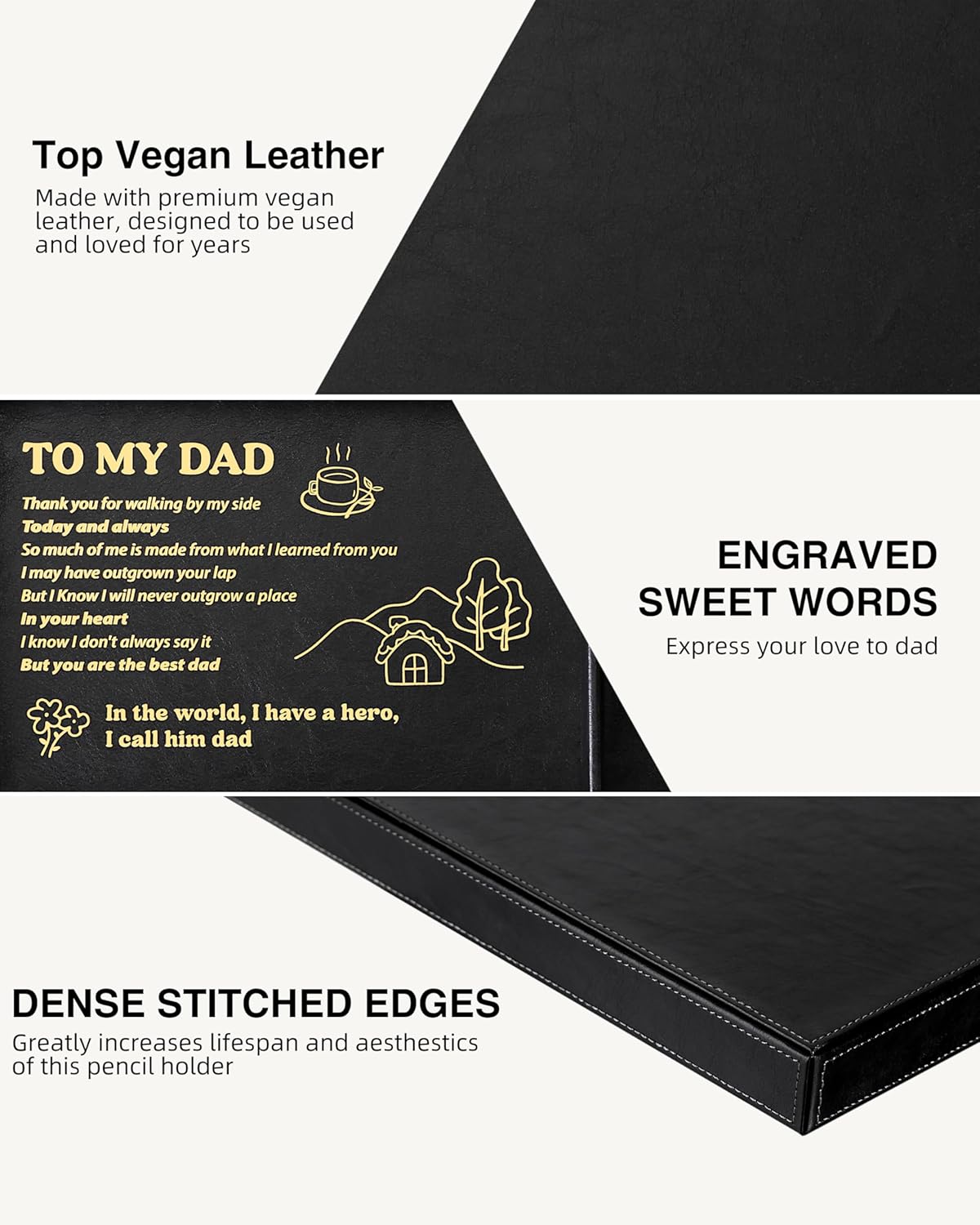 TopMade Wireless Charger Valet Tray, Father's Day Birthday Gifts for Dad, PU Leather Mens Jewelry Box for Iphone Charger, Desk Nightstand Organizer Charging Station Drawer Dresser Organizer(Brown)