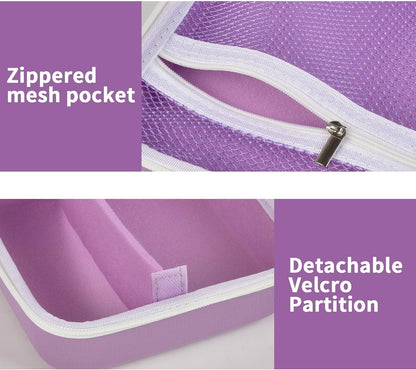 ALKOO Case Compatible with NIIMBOT B21 / B1 Label Maker Wireless Thermal Label Printer, Holder for Inkless Label Maker & Labeling Tapes Refills, with Mesh Pocket for Cable Accessories (Purple)