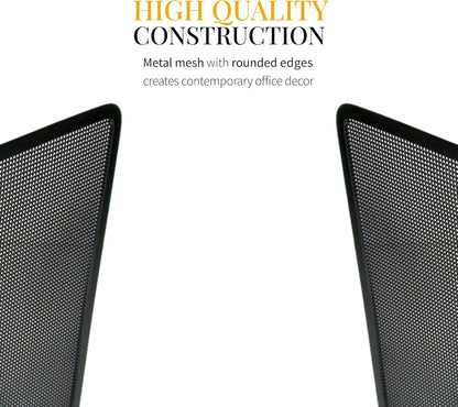 Artistic Contemporary Mesh Metal Desktop File Sorter for Neat and Organized Surfaces in Office, School, and Home, Black