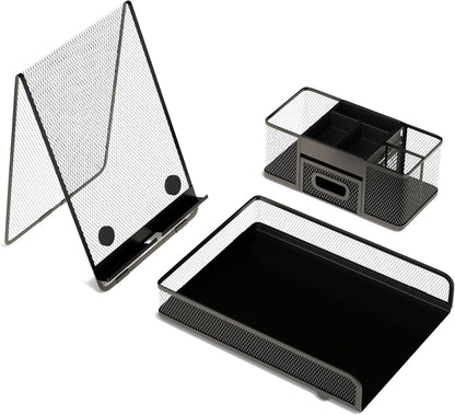 TRU RED Magnetic Wire Mesh Document Stand with Lip – Desktop Copy Holder for Papers & Documents