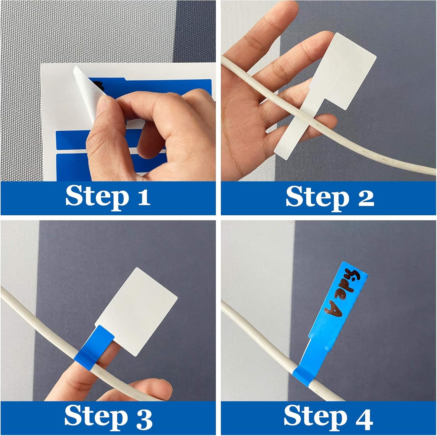 Mr-Label® Self-Adhesive Cable Label - Waterproof | Tear Resistant | Durable - with Online Print Tool - for Laser Printer (10 Sheets (300 Labels), Multi-Color)