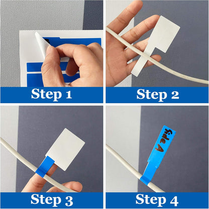 Mr-Label® Self-Adhesive Cable Label - Waterproof | Tear Resistant | Durable - with Online Print Tool - for Laser Printer (10 Sheets (300 Labels), Multi-Color)