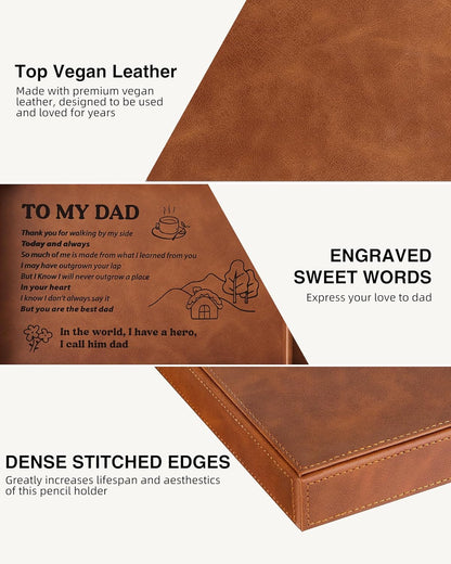TopMade Wireless Charger Valet Tray, Father's Day Birthday Gifts for Dad, PU Leather Mens Jewelry Box for Iphone Charger, Desk Nightstand Organizer Charging Station Drawer Dresser Organizer(Brown)
