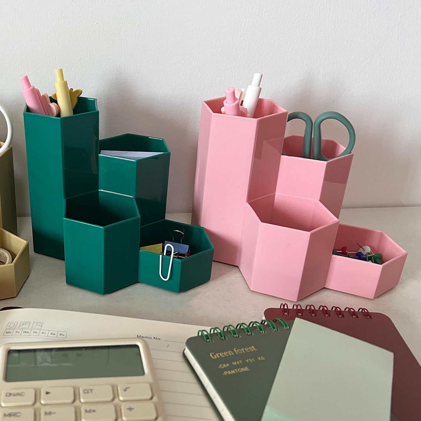 Pencil Organizer Pen Holder for Desk Pens Cup Small Desk Organizer Cute Pen Holder for Office,School and Home (White, 3)