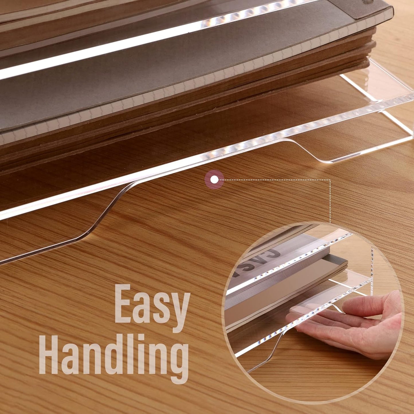 SANRUI 4 Tier Clear Desk Paper Letter Organizer Trays, A4 Stackable File Document Tray, Acrylic Desk Organizers and Accessories Sorter, Workspace Office Supplies Organizers,12.4inx8.86inx6.64in