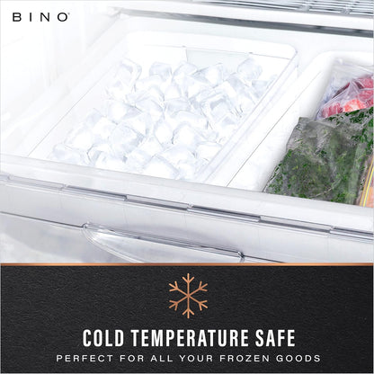 BINO | Plastic Storage Bins, X-Small - 5 Pack | THE LUCID COLLECTION | Multi-Use Built-In Handles BPA-Free Clear Storage Containers | Fridge Organizer | Pantry & Home Organization