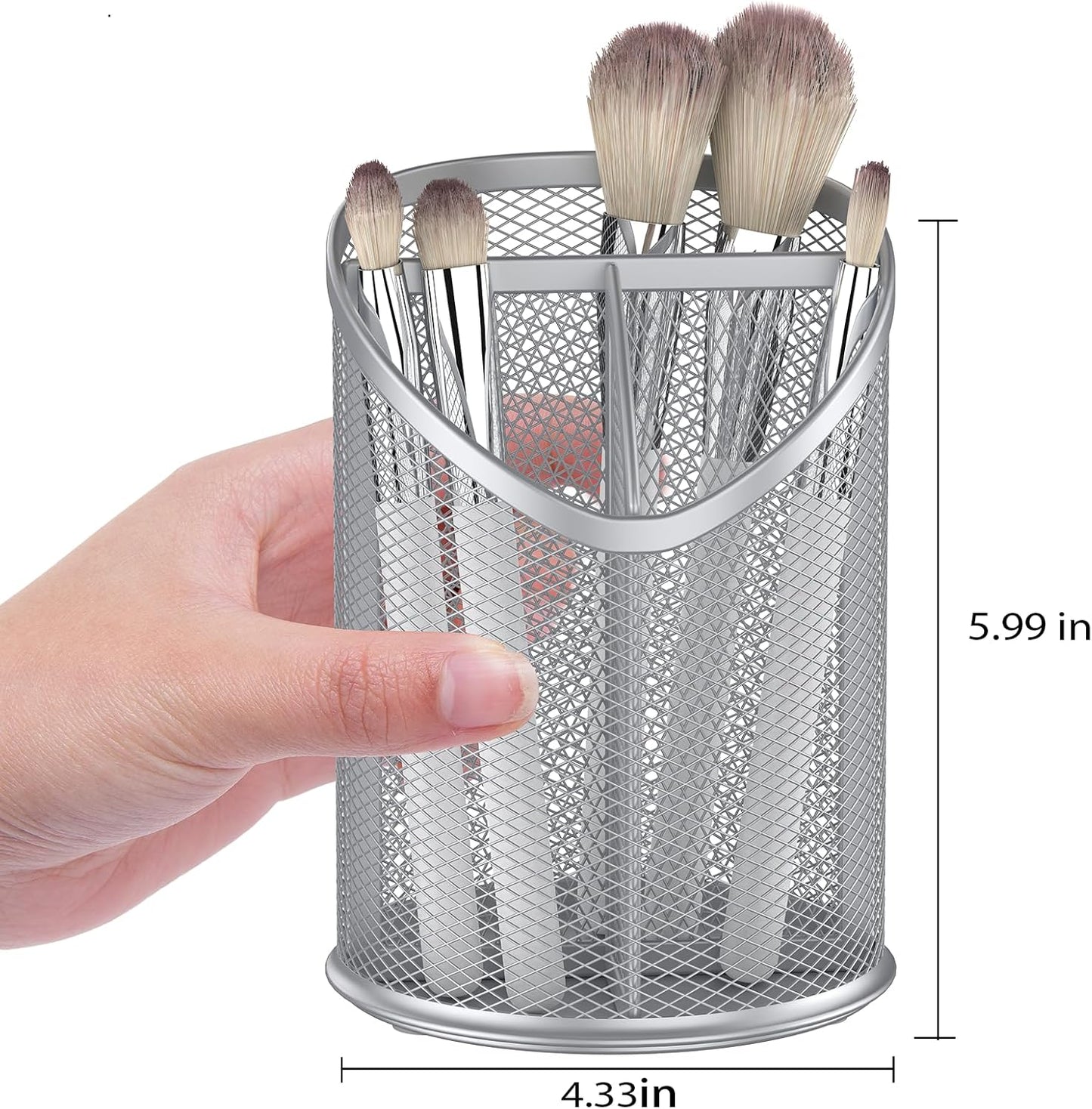 Delifox 2 Pack Pen Holder Mesh Round Pencil (White)