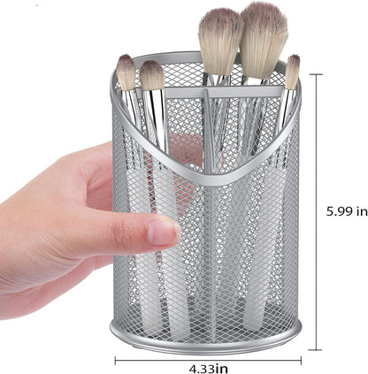 Delifox 2 Pack Pen Holder Mesh Round Pencil (White)
