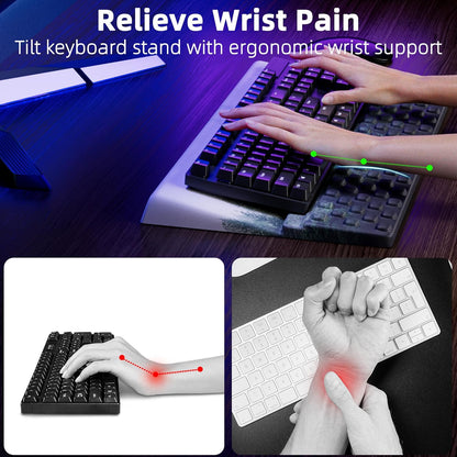 Ospelelf Keyboard Wrist Rest, Comfortable Ergonomic Keyboard Stand Riser Holder for Office Home