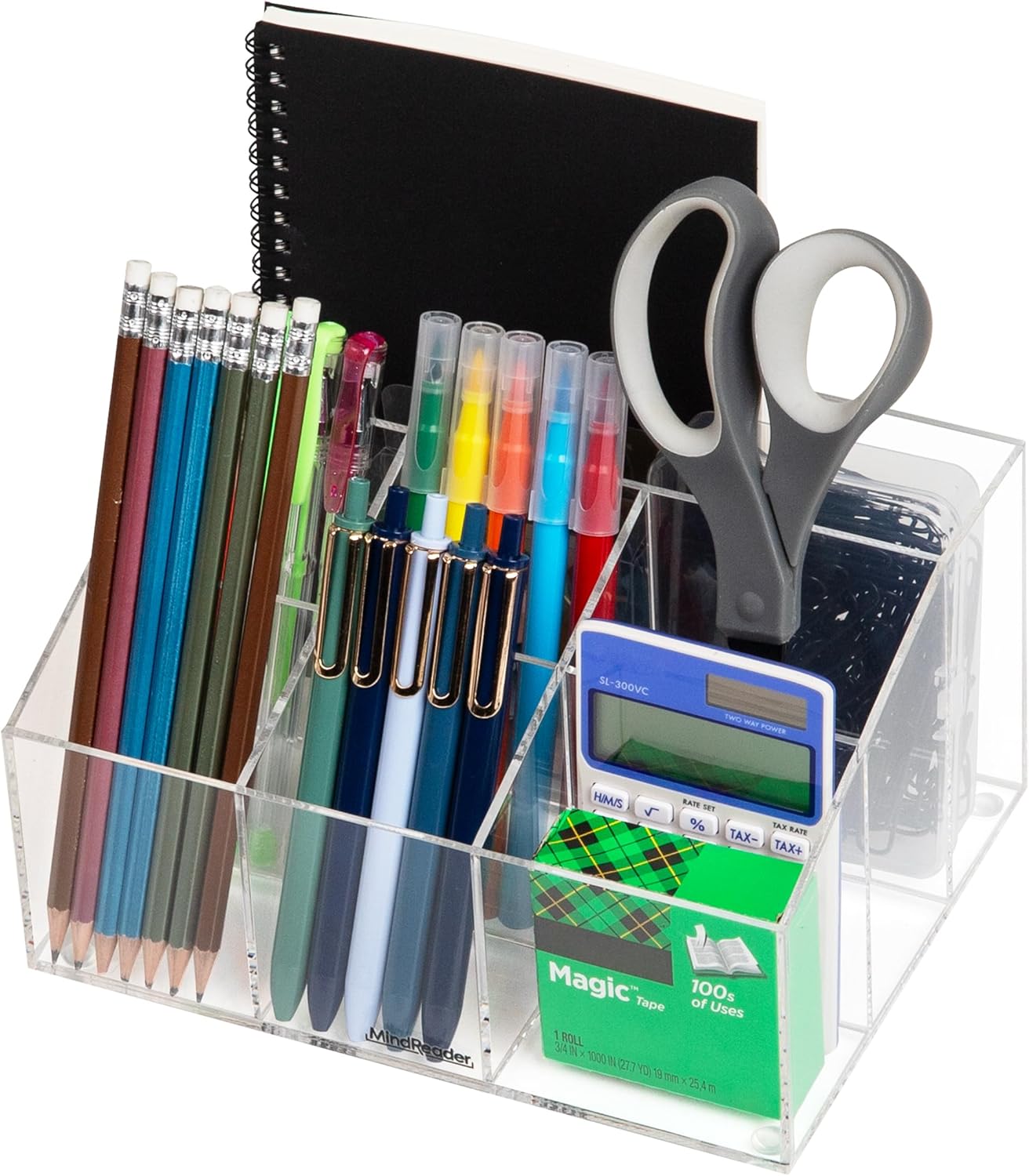 Mind Reader Paper Tray, Desktop Organizer, File Storage, Modern, Office, Acrylic, Clear
