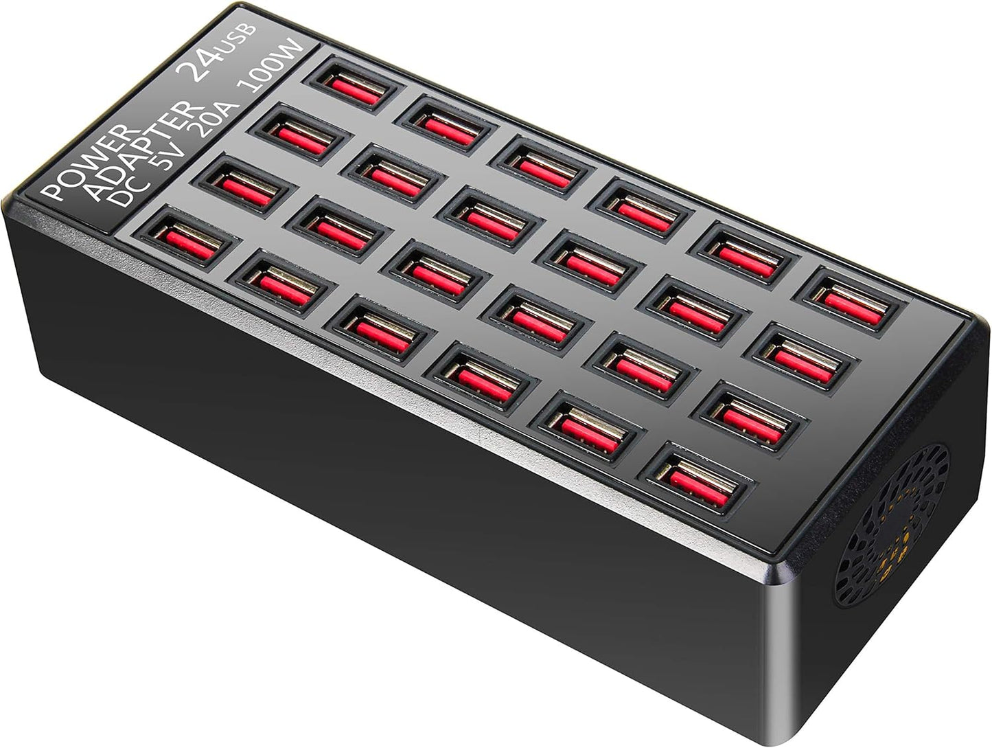100w 24(20A) Port, USB Fast Charging Station,Travel Desktop USB Rapid Charger,Multi Ports Charging Station Organizer Compatible with Smartphones,Tables,and More Devices