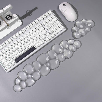 Clear Gel Wrist Rest for Keyboard and Mouse, Green Silicone Mouse Wrist Rest Set, Cute Ergonomic Wrist Rest for Keyboard 60%/75%(Green)