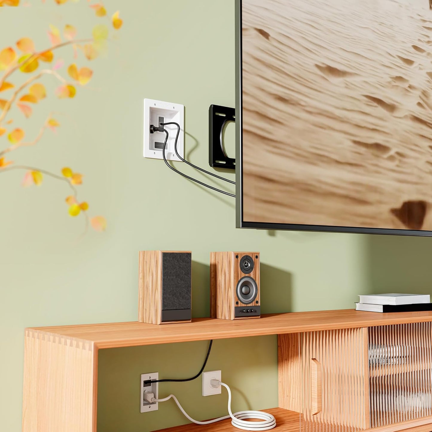 Mount-It! in-Wall TV Cable Concealer Kit with Recessed Power – Triple Outlet, 9ft Cord, and Hand Saw – Easy, Safe Cable Management for Organized TV and Home Theater Setups