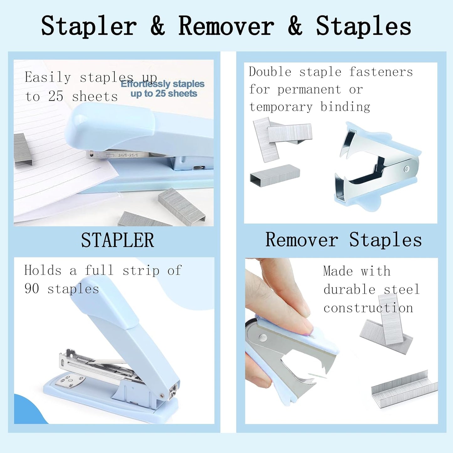 Gold Desk Accessories, Office Desk Organizers and Accessories 360°Pen Holder Acrylic Stapler Set, Phone Holder, Ballpoint Pen, Scissor, Binder Clips, Ruler, Transparent Glue, Sticky Note and Staples.