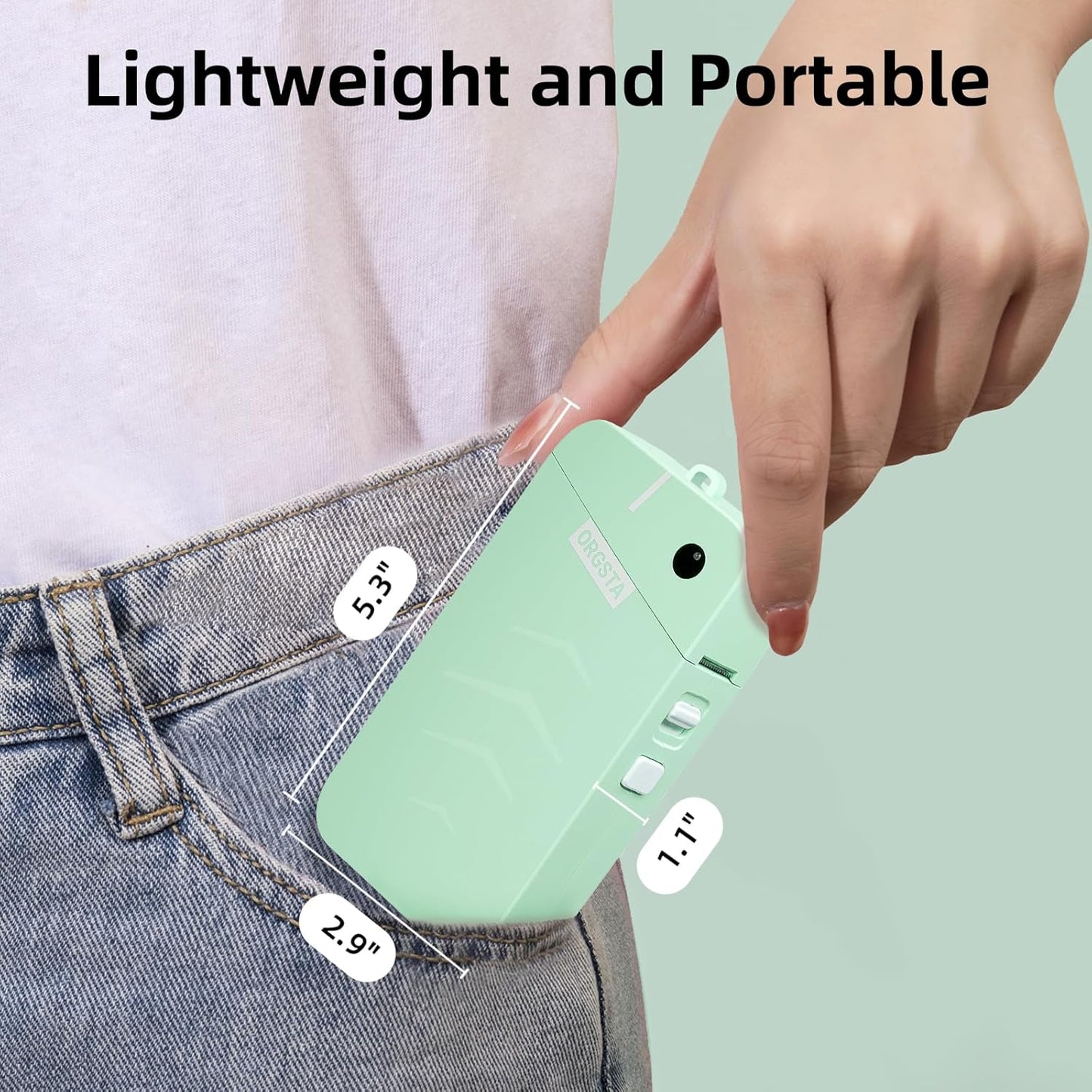 ORGSTA Label Maker Machine with Tape Bluetooth Portable Thermal Labelling Printer for School Home Office Organization, Wireless Mini Labeler S001 Label Machine with Label Sticker Maker, White