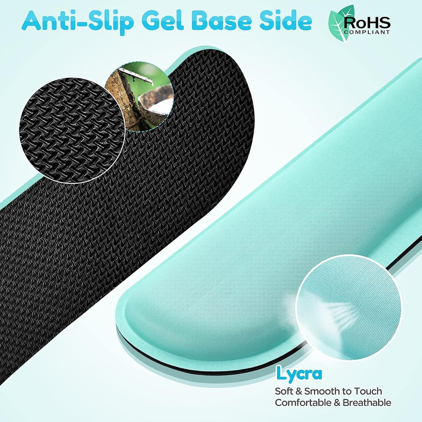 Gimars Upgrade Enlarge Silky and Superfine Fabric Gel Memory Foam Keyboard Wrist Rest Set, Ergonomic Keyboard Mouse Wrist Support for Typing Pain Relief, Comfort for Office, Gaming, Computer