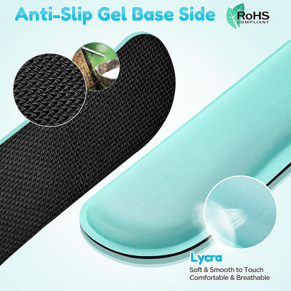Gimars Upgrade Enlarge Silky and Superfine Fabric Gel Memory Foam Keyboard Wrist Rest Set, Ergonomic Keyboard Mouse Wrist Support for Typing Pain Relief, Comfort for Office, Gaming, Computer