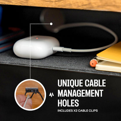 Under Desk Drawer Slide Out Attachment - Carbon Steel Undermount Table Drawer with Cable Management, Pull Out Add-On Storage for Office & Standing Desks (13" x 8" x 2.8")