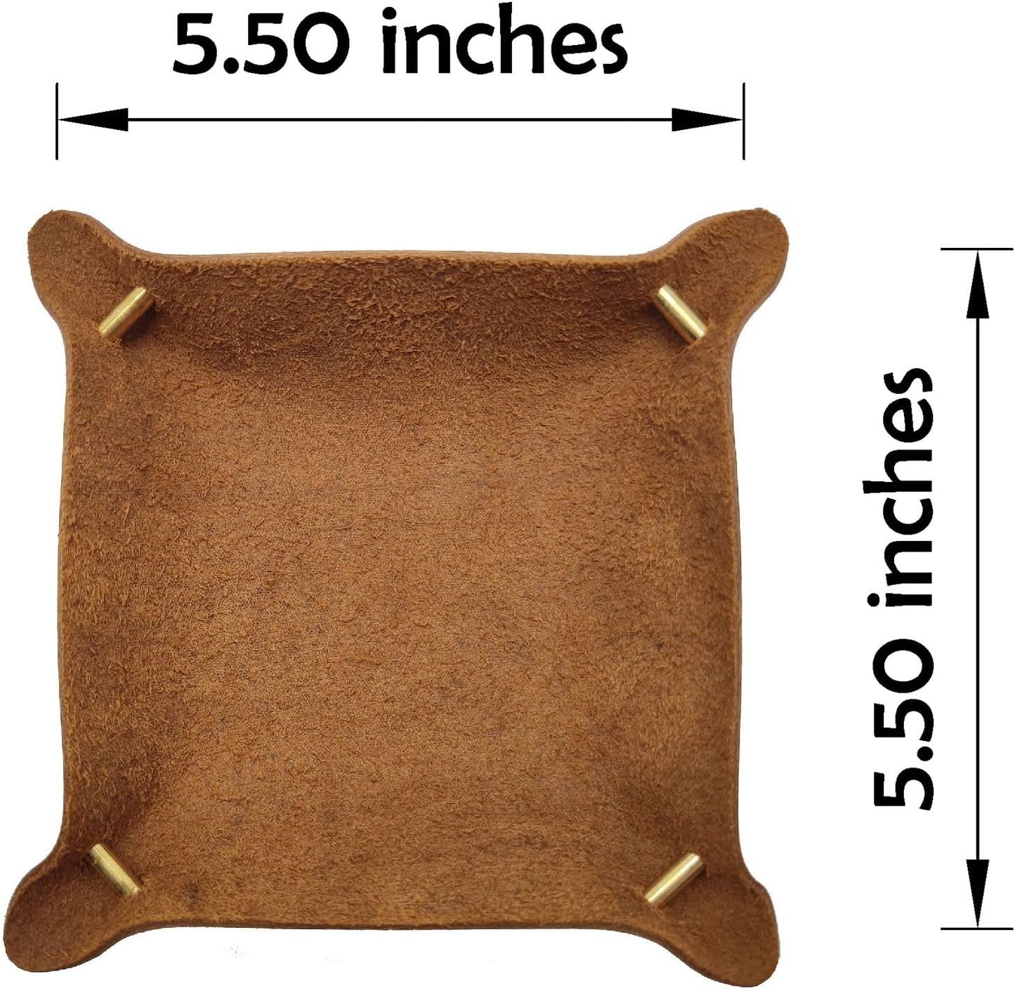 Leather Valet Tray Entryway Catchcall Tray Nightstand Organizer Storage for Wallets Watches Keys Holder Dish Bowl Coins Office Desk Accessory (Antique Brown-Oil Wax Leather).