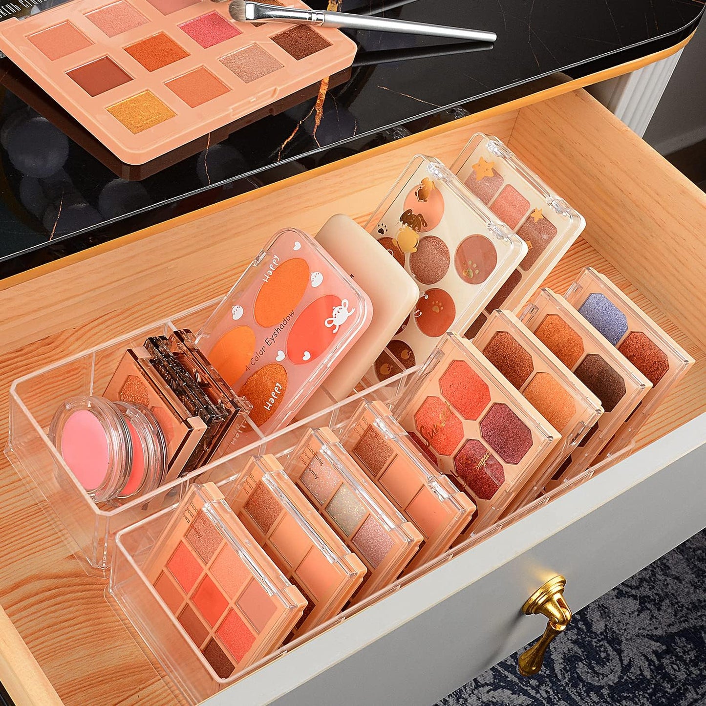 JessLab Acrylic Organizers, Bathroom Organizer for Drawer, Cosmetic Display Cases for Vanity, Countertop, Desk, Kitchen, and Makeup Storage, 1-Section