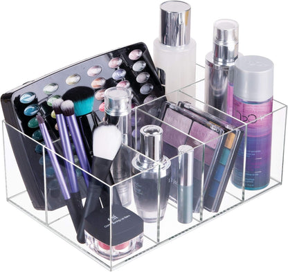 iDesign 5-Section Divided Vanity Organizer for Cosmetic Storage - Clear