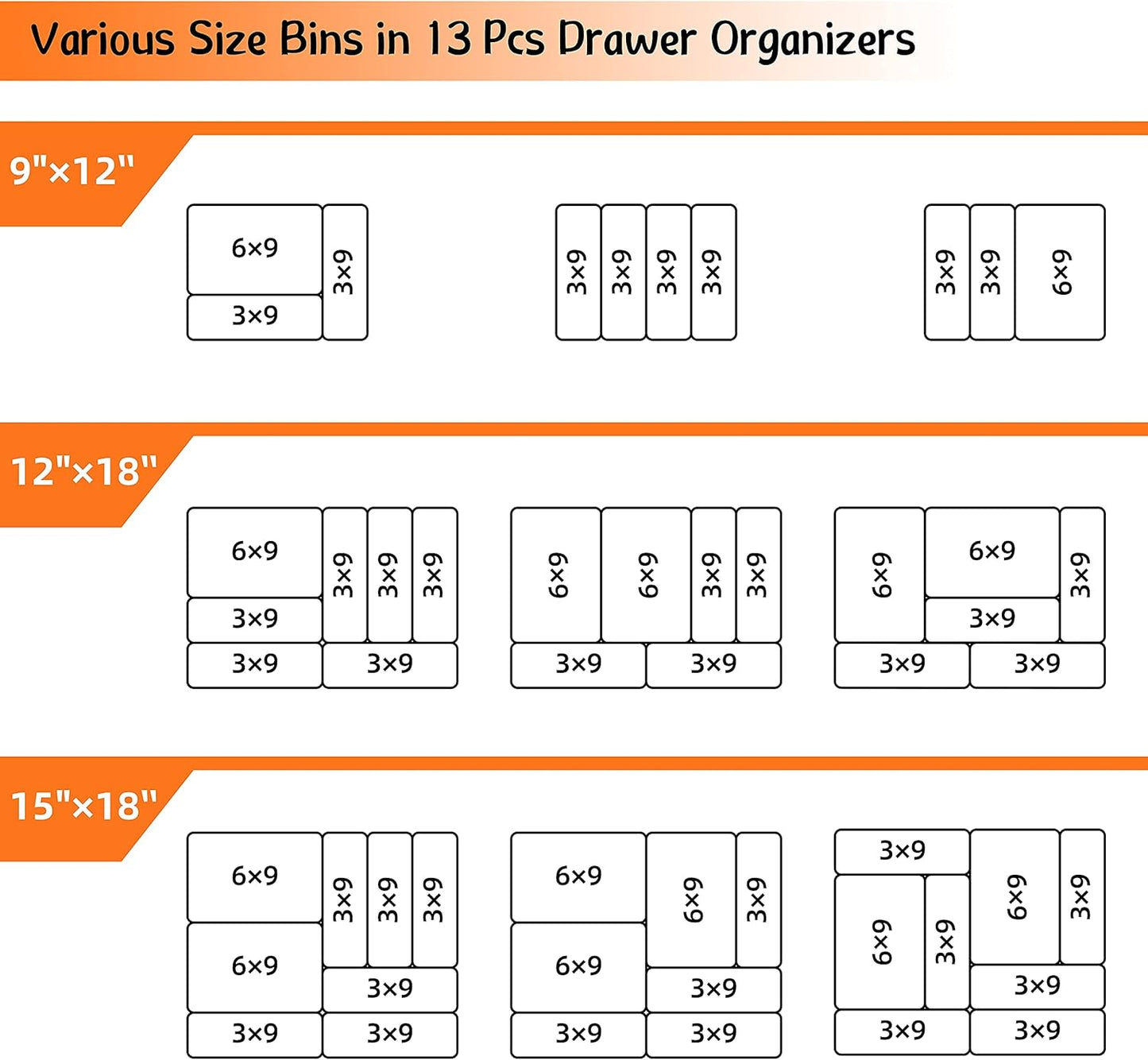 BYCY 38PCS Interlocking Desk Drawer Organizer Tray Divider Set, Plastic Black Desk Organizer Separator, Office Drawer Dividers Storage Bins for Office Bathroom Kitchen (38pcs 5Size)