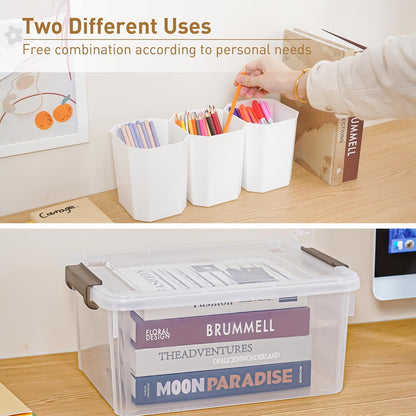 Citylife 17 QT Plastic Storage Bins Clear Storage Box with Lids Multipurpose Stackable Storage Containers for Organizing Tool, Craft, Crayon