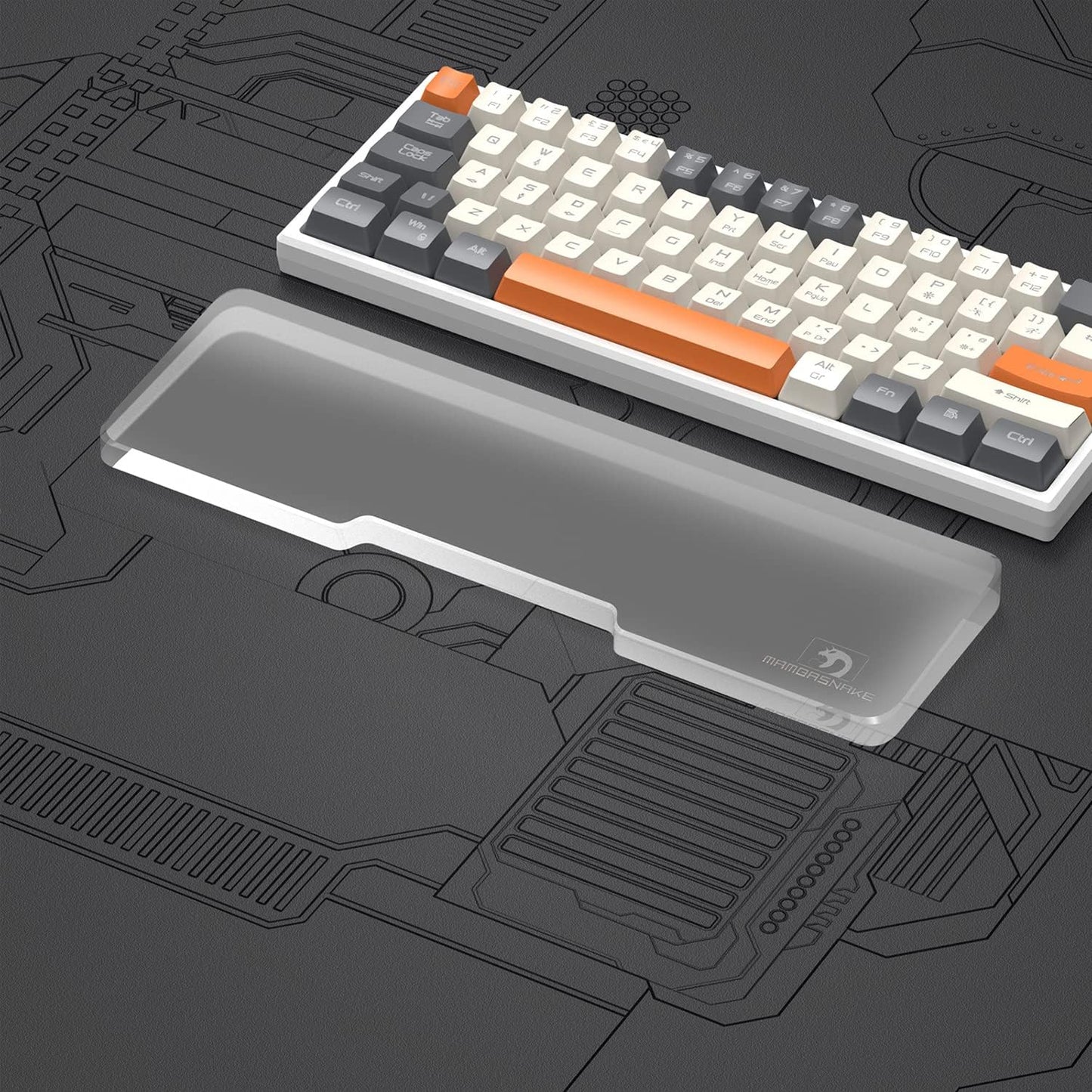 SELORSS Acrylic Keyboard Wrist Rest 98-Key Mechanical Keyboards Ergonomic Palm Rest for Computer Keyboard,Anti-Slip Base,Wrist Pad for Laptop,Office & Home-Easy Typing