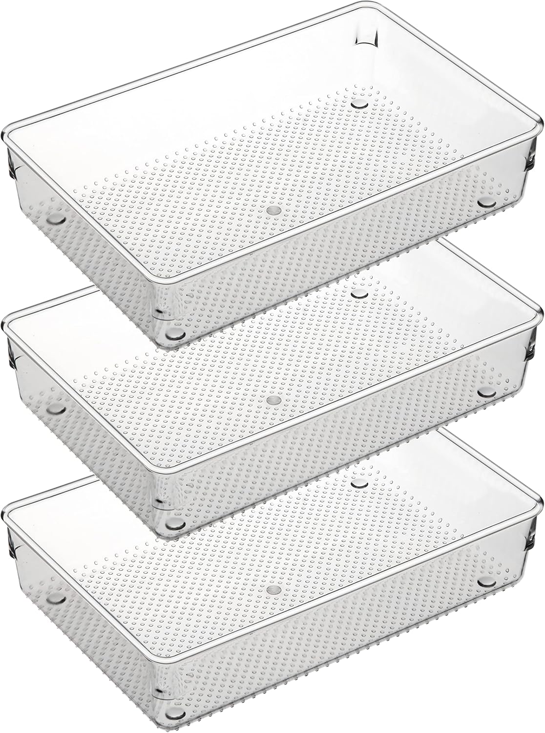 Mesh Tray Silverware Drawer Organizer, Utensil Cutlery Tray Office Supplies with Interlocking Arm Drawer Dividers Organizer for Flatware, Knives,Home,Office, School,Bedroom 12X6'' Black