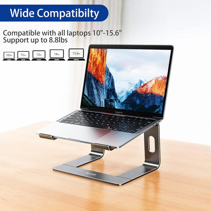 BESIGN LS03 Aluminum Laptop Stand, Ergonomic Detachable Computer Stand, Notebook Riser, Laptop Mount Compatible with Air, Pro, Dell, HP, Lenovo More 10-15.6" Laptops, Silver