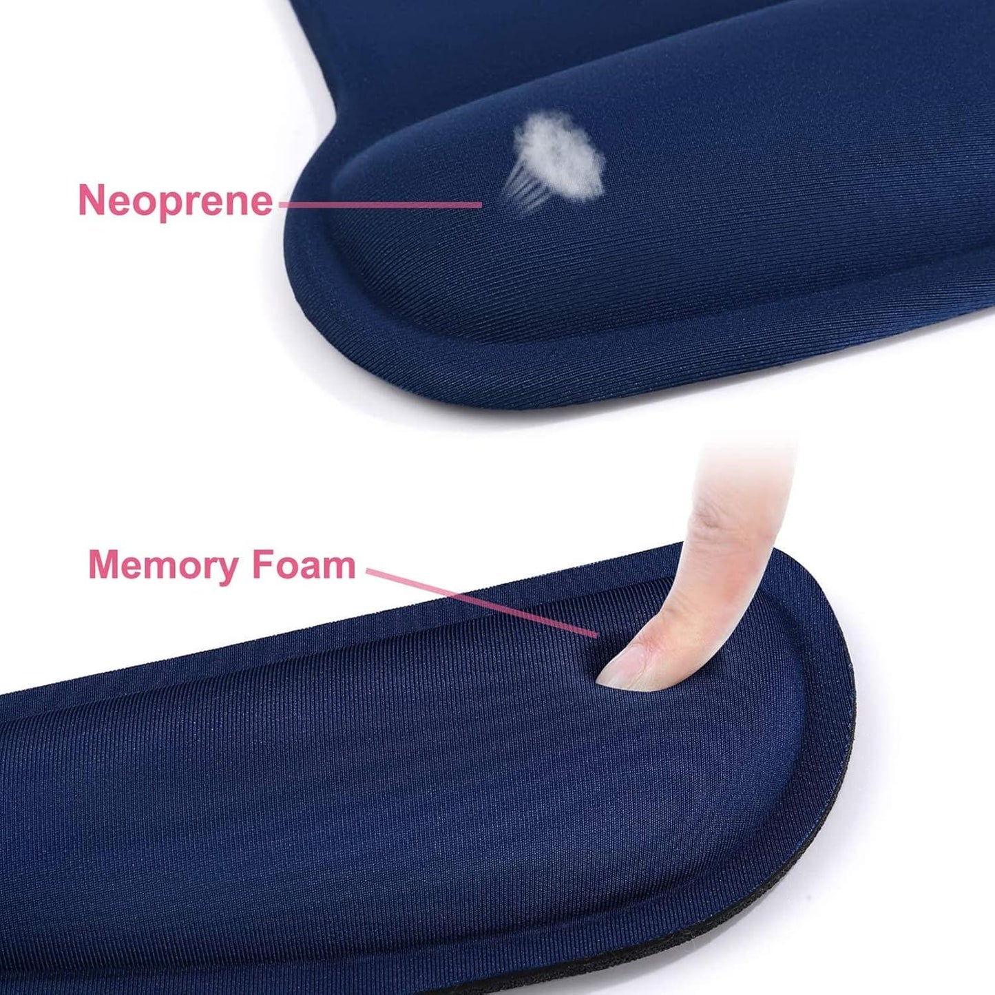 MOSISO Wrist Rest Support for Mouse Pad & Keyboard Set, Ergonomic Mousepad Non-Slip Base Home/Office Pain Relief & Easy Typing Cushion with Neoprene Cloth & Raised Memory Foam, Apricot