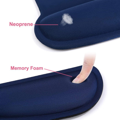 MOSISO Wrist Rest Support for Mouse Pad & Keyboard Set, Ergonomic Mousepad Non-Slip Base Home/Office Pain Relief & Easy Typing Cushion with Neoprene Cloth & Raised Memory Foam, Apricot