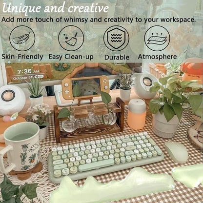 Gel Wrist Rest for Keyboard and Mouse Square Blue Plaid Clear Keyboard Wrist Rest Transparent Ergonomic Cute Checkered Mouse Wrist Pad Silicone Non-Slip Support for Computer Laptop Gaming Home Office