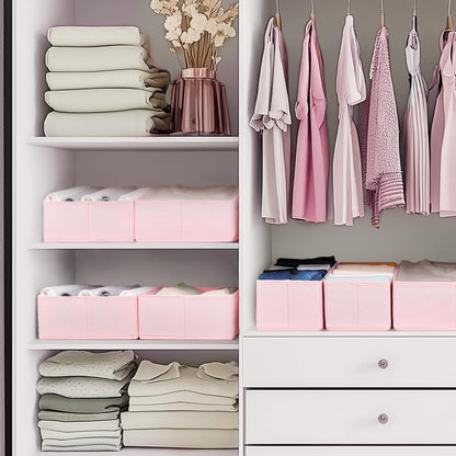 Criusia Drawer Organizer Clothes, 10 Pack Dresser Organizer for Baby Clothes, Underwear, Sock- Foldable Closet Organization and Storage Dividers Bins for Nursery, Bedroom (Beige)