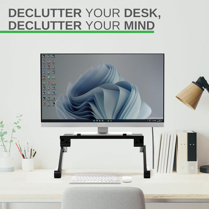 WorkEZ Monitor Stand, Single Mount Height Adjustable Monitor Riser for Desk, Ergonomic Desktop Computer Stand