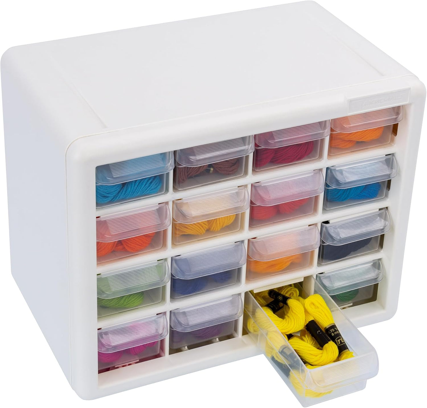 Akro-Mils 24-Drawer Plastic Drawer Storage Cabinet for Garage Organization, Bead Organizer, Building Bricks Storage, Teacher Toolbox, Makeup Organizer, 20" W x 6" D x 16" H, 10124 Black