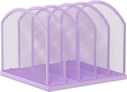 Gawerk 5-Section Vertical Desktop Organizer, 5-Section Mesh File Folder Stand Sorter for Office Home Classroom Organization (1, Black)
