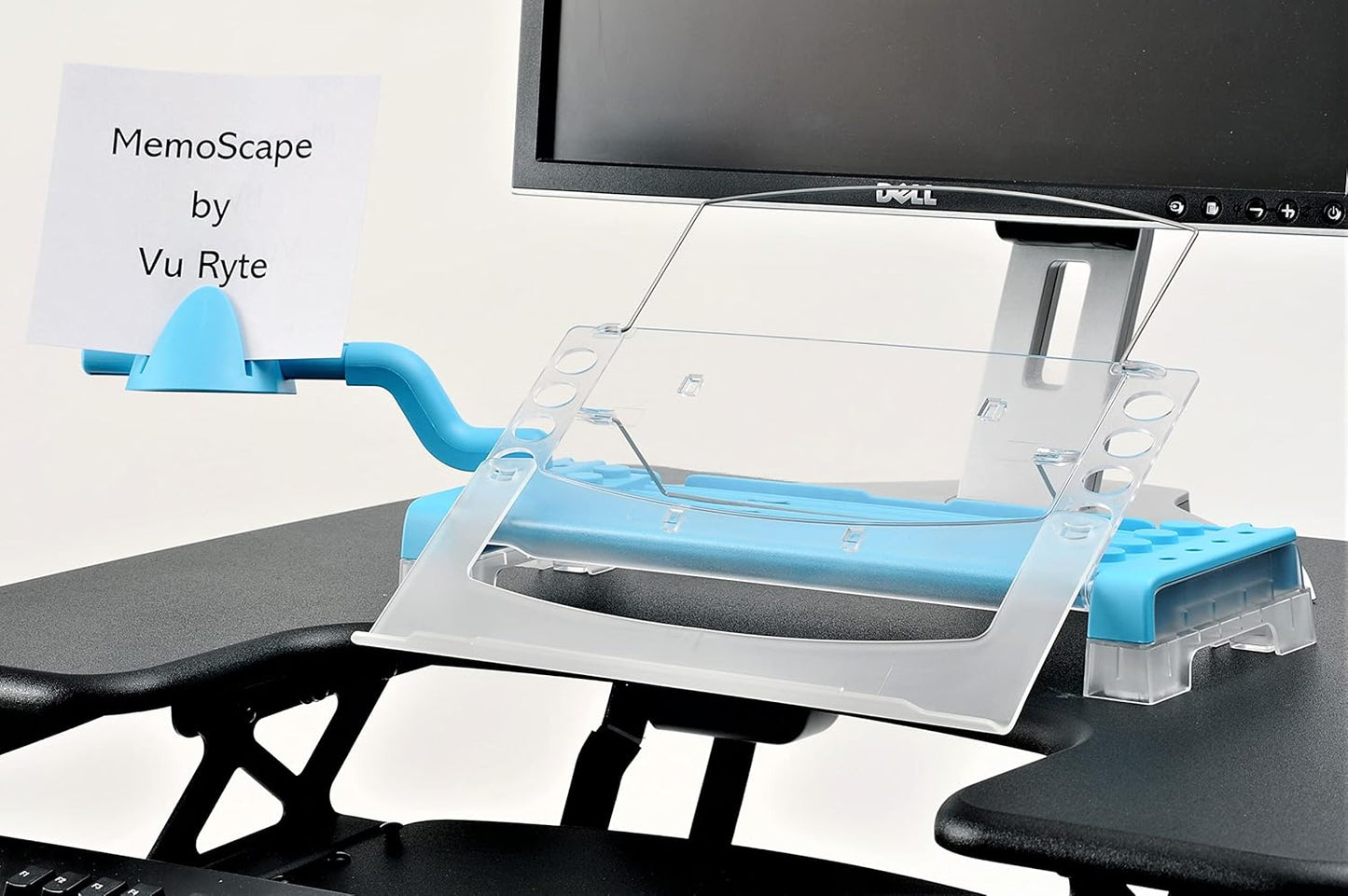 MemoScape Adjustable in-Line Document Holder for Typing | Reduces Neck Strain, Improves Focus, Boosts Desk Organization, and Workflow | Paper Holder Stand for Desk and Home Office - Black (VUR 2060)
