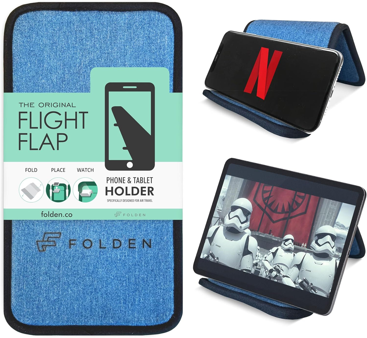 Flight Flap Airplane Phone Holder, Flexible Cell Phone Holder, Folding Cellphone Stand for Desk, Bed, Office, Treadmill - Airplane Gadgets for Long Travel Accessories - Plane Essentials (Silicone)