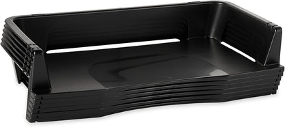Rubbermaid Regeneration Letter Tray, Six Tier, Plastic, Black (86028)