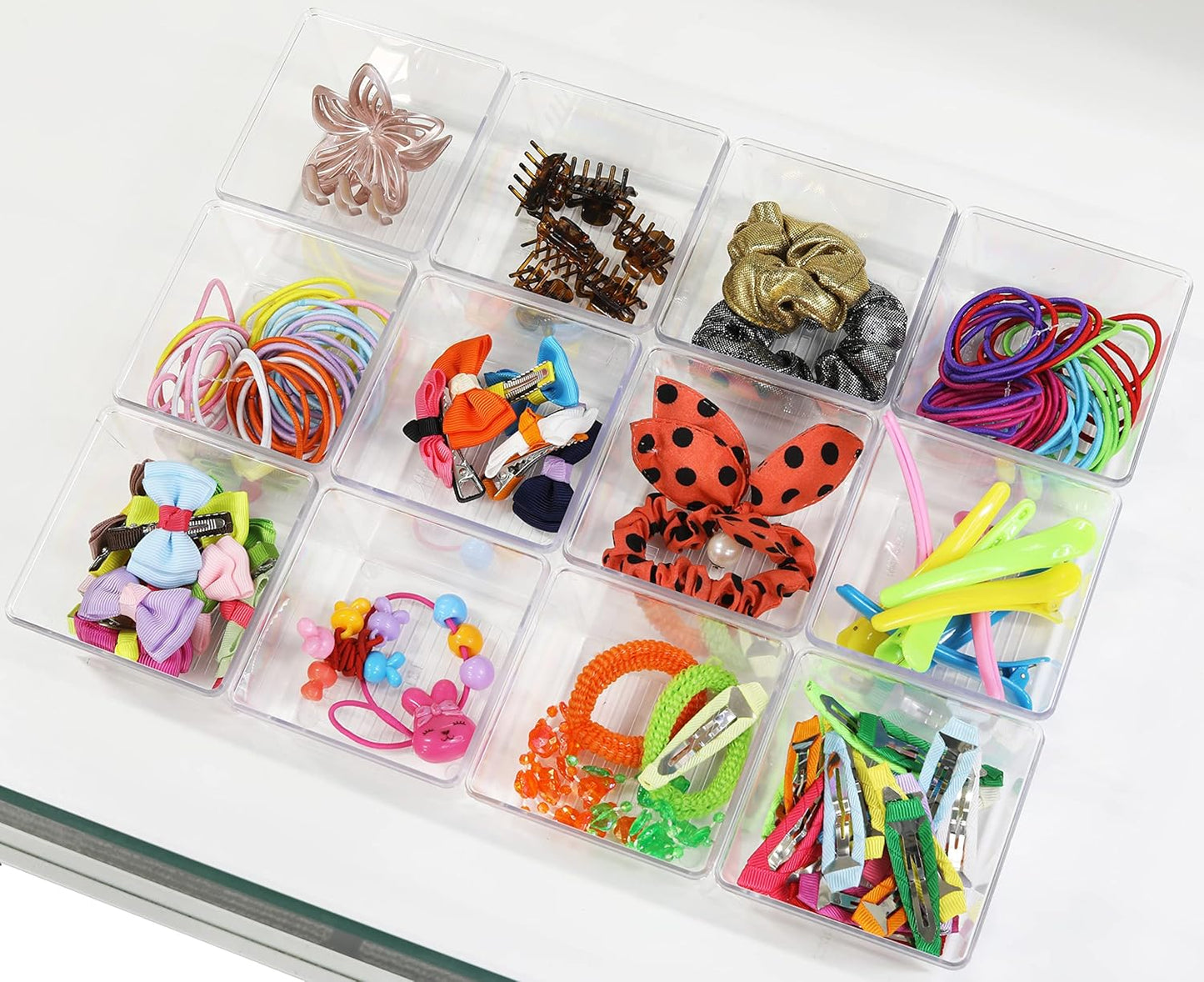 Simple Houseware Clear Drawer Organizer for Office Bin Desk Storage, Assorted Size, 6 Packs