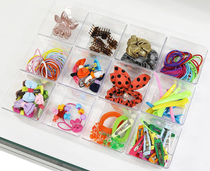 Simple Houseware Clear Drawer Organizer for Office Bin Desk Storage, Assorted Size, 6 Packs