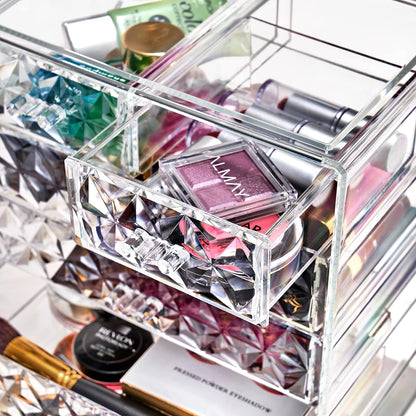Sorbus Acrylic Makeup Organizer Set, 6-Drawer Vanity & Countertop Cosmetic Storage with Small & Wide Drawers, Clear Makeup Storage for Brushes, Lipsticks, Jewelry – Holiday Gift for Women & Teens