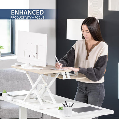 VIVO 26 inch Desk Converter, K Series, Height Adjustable Sit to Stand Riser, Dual Monitor and Laptop Workstation with Keyboard Tray, Black, DESK-V026KB