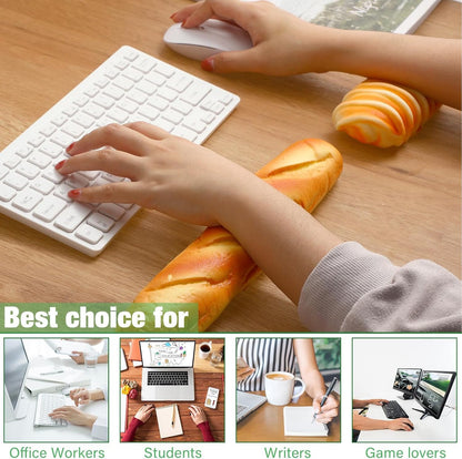 Flutesan 2 Pieces Keyboard Mouse Wrist Rest Pad Wrist Rest Support Funny Desk Pad Toast Bread Keyboard Rest Cute Cushion for Typing(Mixed Style,13.4 x 2.2 x 1.6/5.9 x 1.6 x 2.4 Inch)